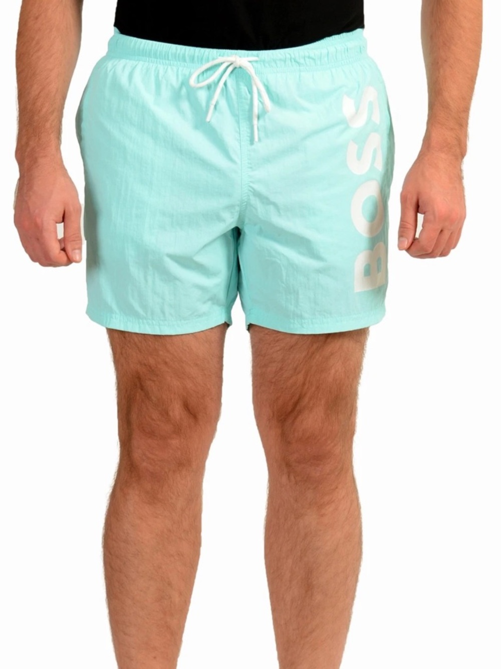 Hugo Boss Men's "Octopus" Blue Logo Print Swim Board Shorts US L IT 52